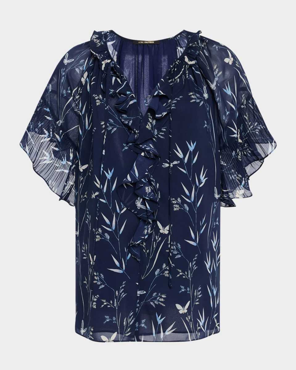 Prism Floral-Print Ruffle Blouse